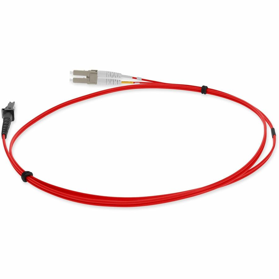 Addon Networks 2M Lc (Male) To Mt-Rj (Male) Red Om1 Duplex Fiber Ofnr (Riser-Rated) Taa Compliant Patch Cable