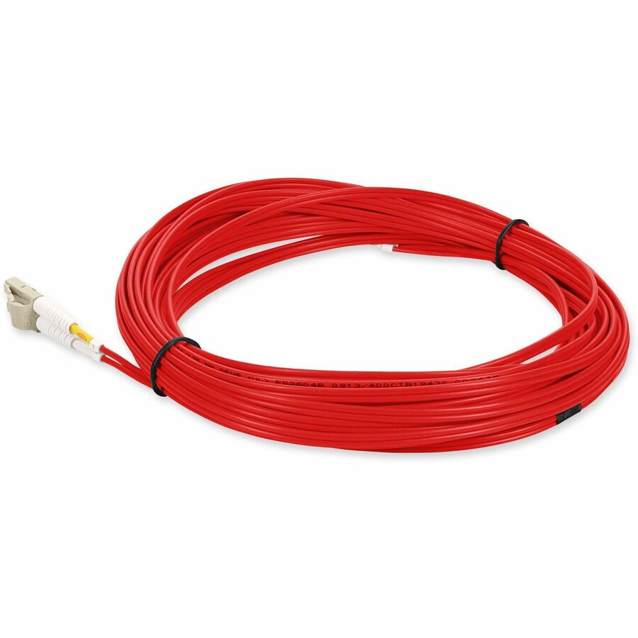 Addon Networks 8M Fiber Patch Cbl Lc M/M Om2 Red Duplx Fibre Optic Cable Ofnr