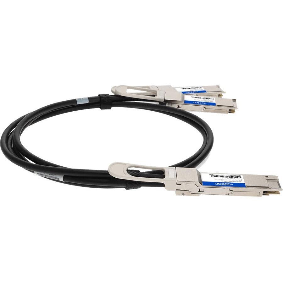 Addon Networks Cab-D-2Q-400G-2M-Ao Infiniband Cable Qsfp-Dd 2X Qsfp56 Black, Metallic