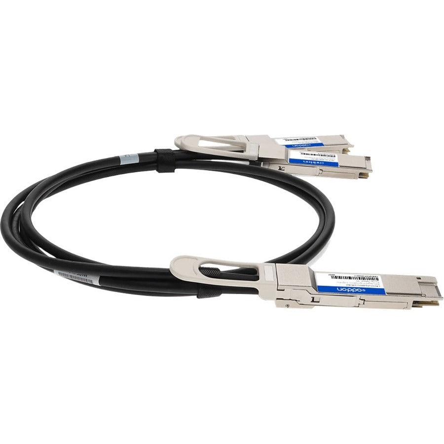 Addon Networks Dac-Q56Dd-2Q28-1M-Ao Infiniband Cable 2Xqsfp28 Qsfp-Dd Black, Silver