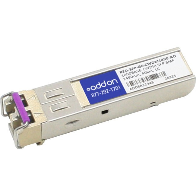 AddOn Redback RED-SFP-GE-CWDM1490 Compatible TAA Compliant 1000Base-CWDM SFP Transceiver (SMF, 1490nm, 40km, LC) RED-SFP-GE-CWDM1490-AO
