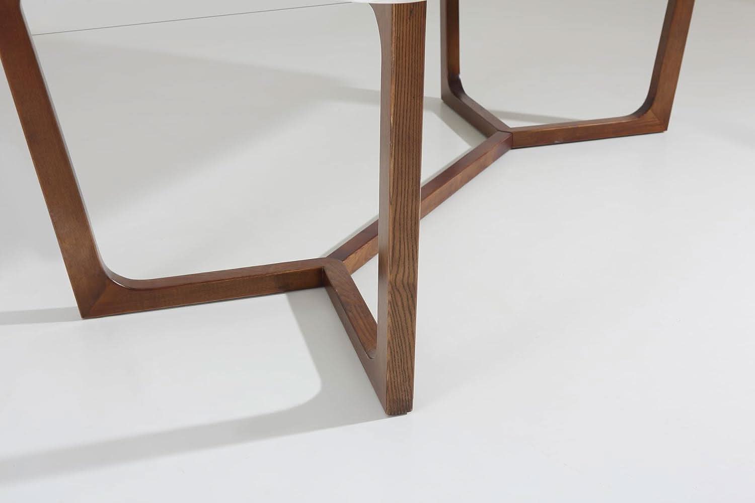 Adelaide Calacatta Quartz Dining Table Walnut Base