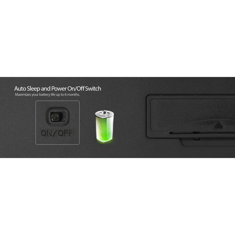 Adesso 2.4 GHz Wireless Ergonomic Trackball Keyboard WKB-3500UB