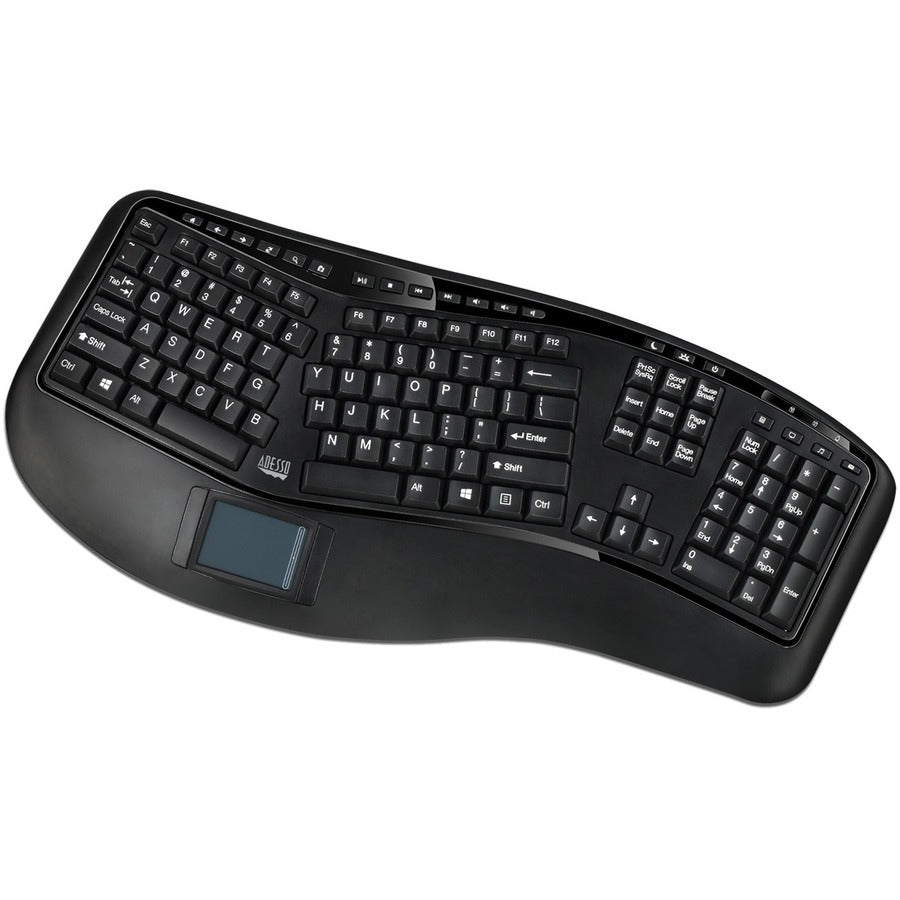 Adesso 2.4Ghz Wireless Ergonomic Touchpad Keyboard