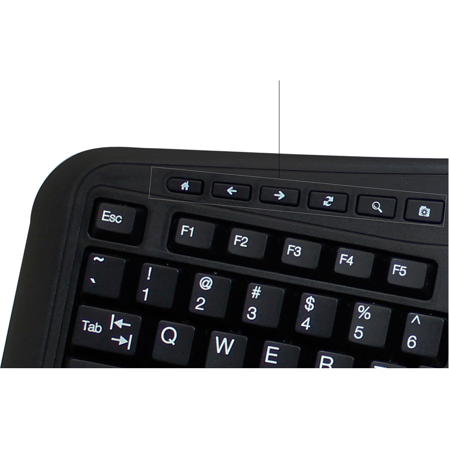 Adesso 2.4Ghz Wireless Ergonomic Touchpad Keyboard