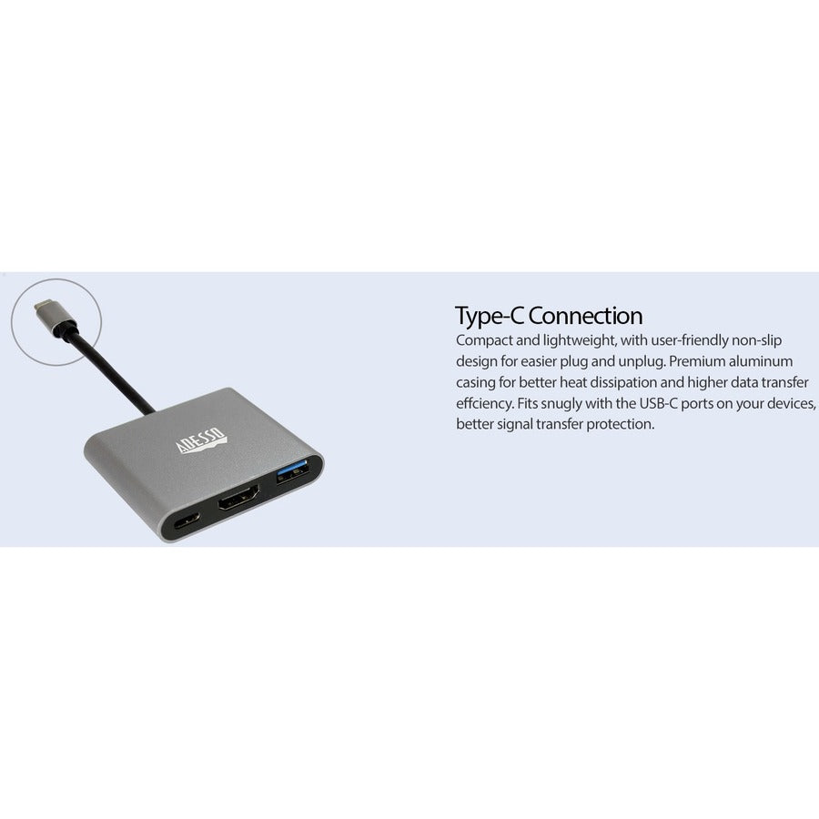 Adesso 3-IN-1 USB-C Multi-Port Docking Station (TAA Compliant) AUH-4010
