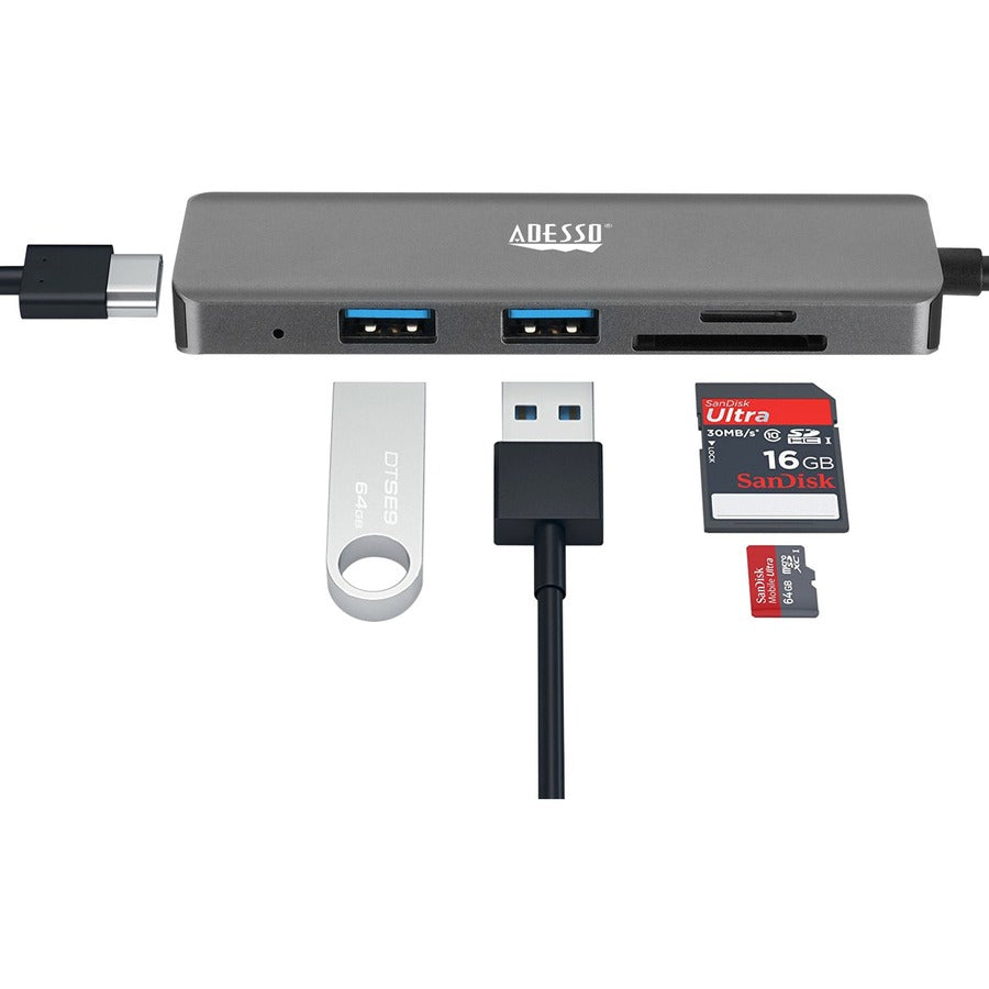 Adesso 6-in-1 USB-C Multi-Port Docking Station (TAA Compliant) AUH-4020