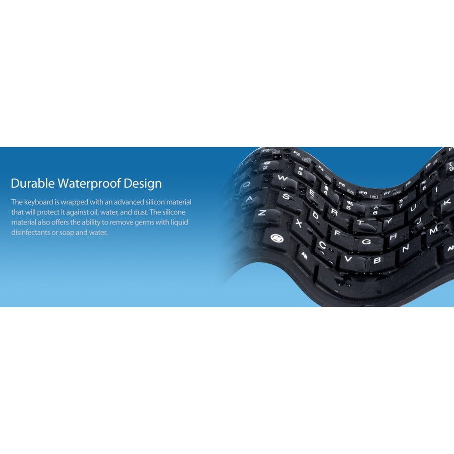 Adesso Antimicrobial Waterproof Flex Keyboard (Mini Size)