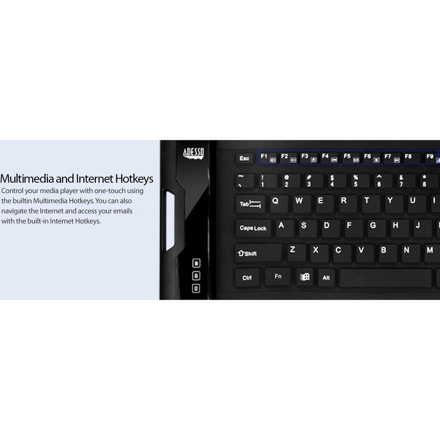 Adesso Antimicrobial Waterproof Flex Keyboard (Mini Size)