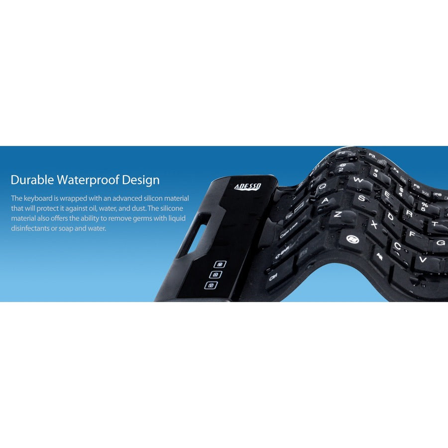Adesso Antimicrobial Waterproof Flex Keyboard (Mini Size)