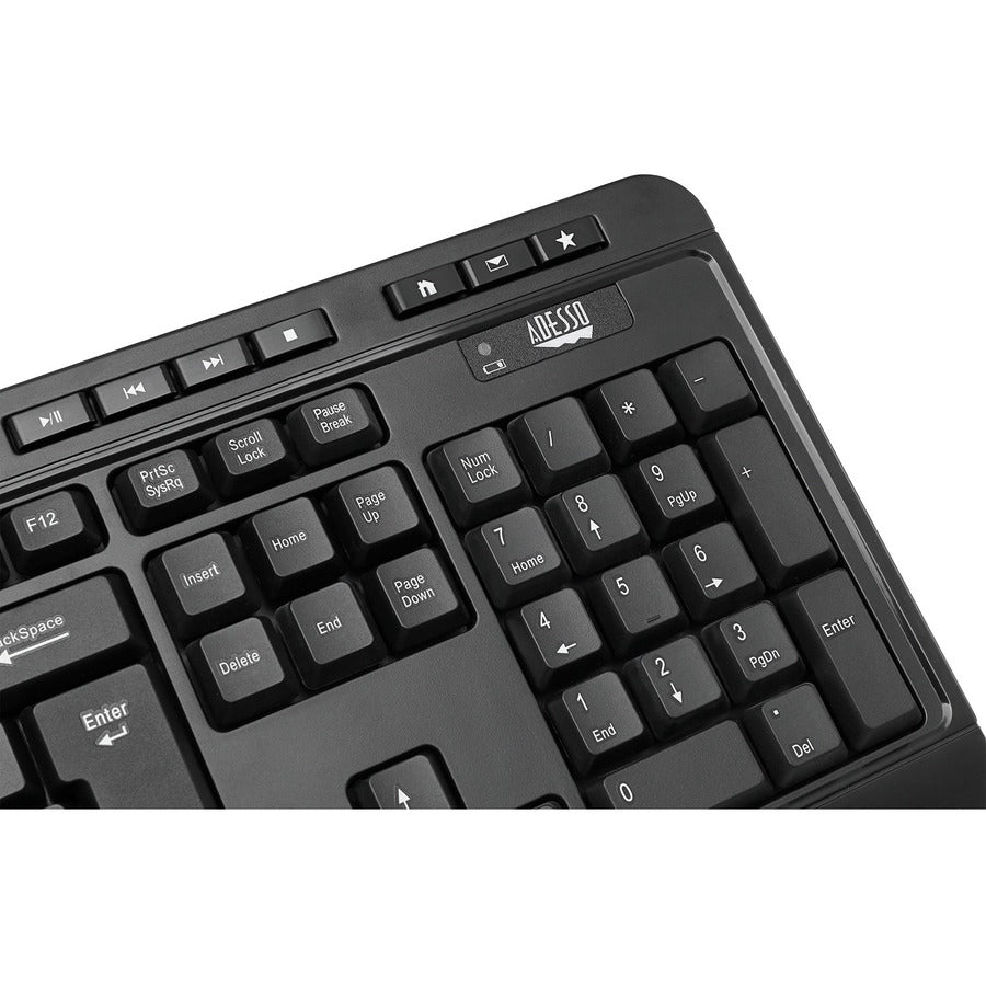 Adesso Antimicrobial Wireless Desktop Keyboard and Mouse WKB-1320CB