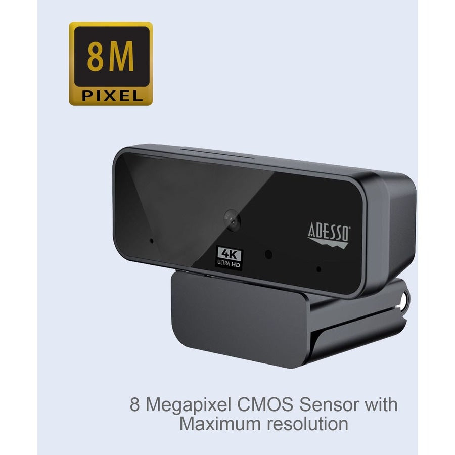 Adesso CYBERTRACKH6 4K Ultra HD Webcam with 8MP Sensor for Professionals