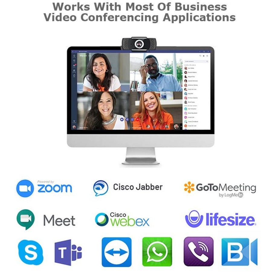 Adesso CyberTrack H4 1080P USB Webcam - 2.1 Megapixel - 30 fps - Manual Focus-Tripod Mount CYBERTRACKH4