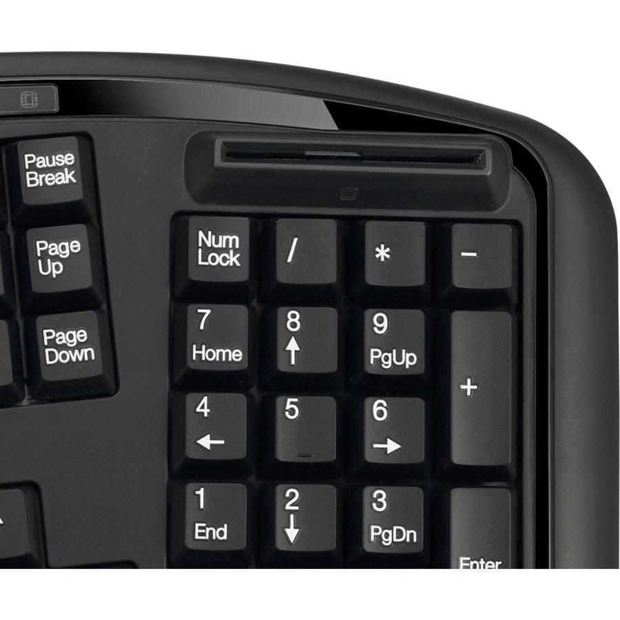 Adesso Desktop Ergonomic Smart Card Reader Keyboard (TAA Compliant)
