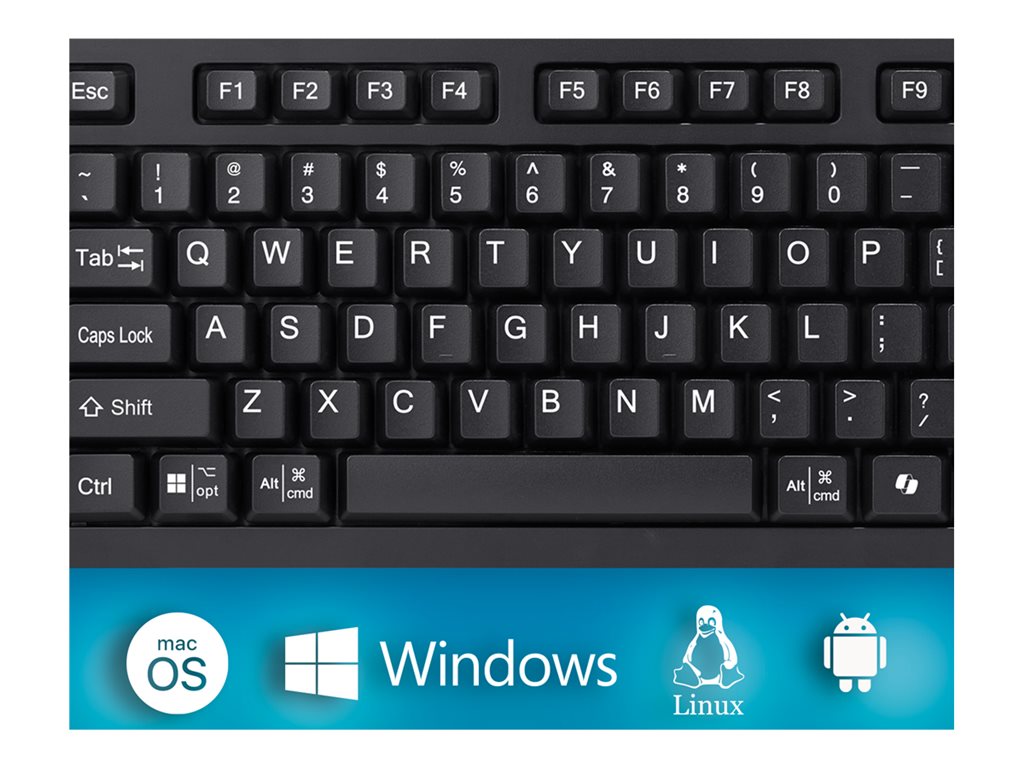 Adesso EasyTouch 445 - Keyboard - multi-channel, for Windows/Mac/Android OS - full size - with touchpad, scroll wheel - USB - AKB-445UB