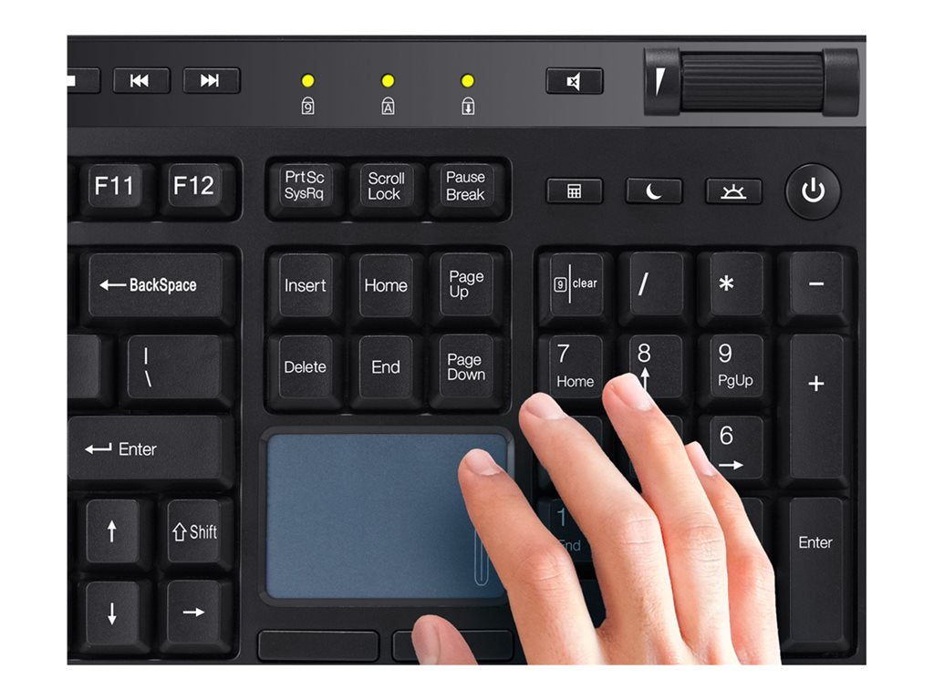 Adesso EasyTouch 445 - Keyboard - multi-channel, for Windows/Mac/Android OS - full size - with touchpad, scroll wheel - USB - AKB-445UB
