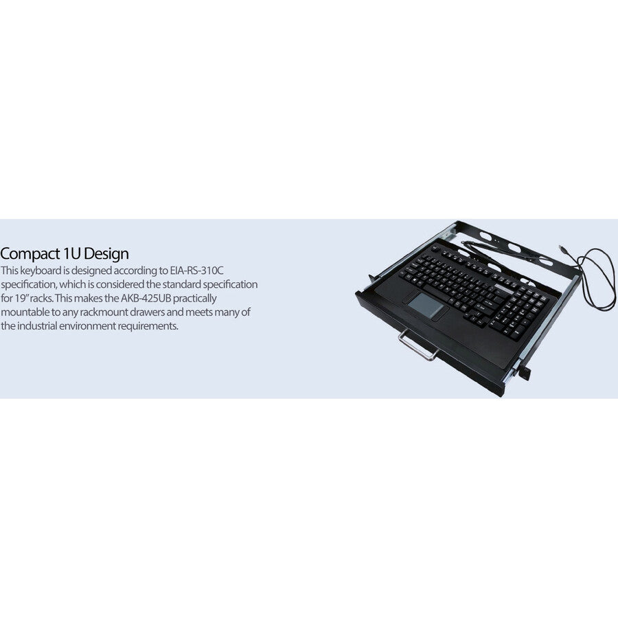 Adesso EasyTouch Rackmount Touchpad Keyboard AKB-425UB
