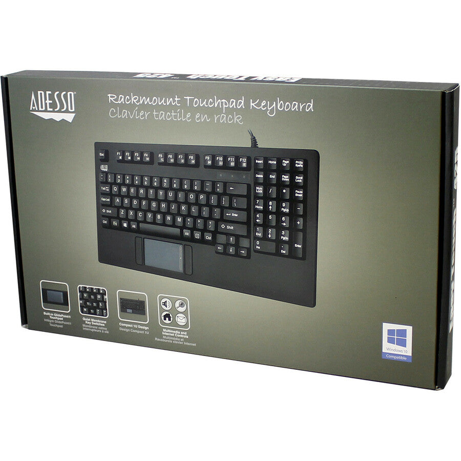 Adesso EasyTouch Rackmount Touchpad Keyboard AKB-425UB