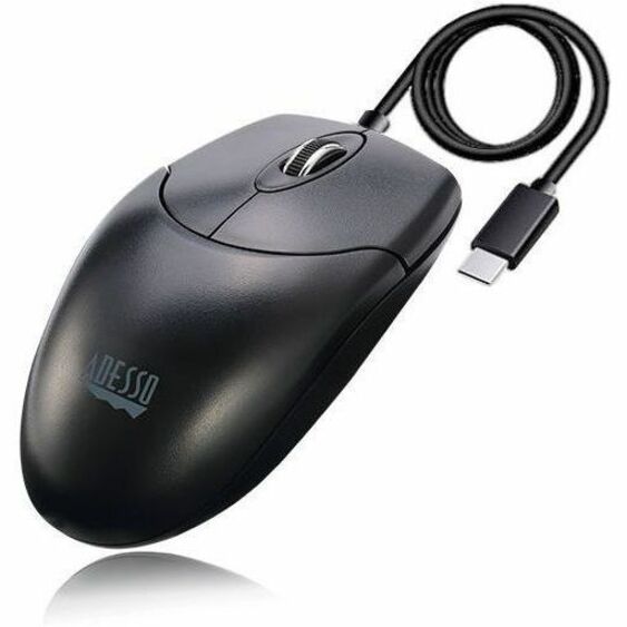 Adesso - Full-size Mouse - Optical - Cable - Black - USB Type C - 1200 dpi - Scroll Wheel
