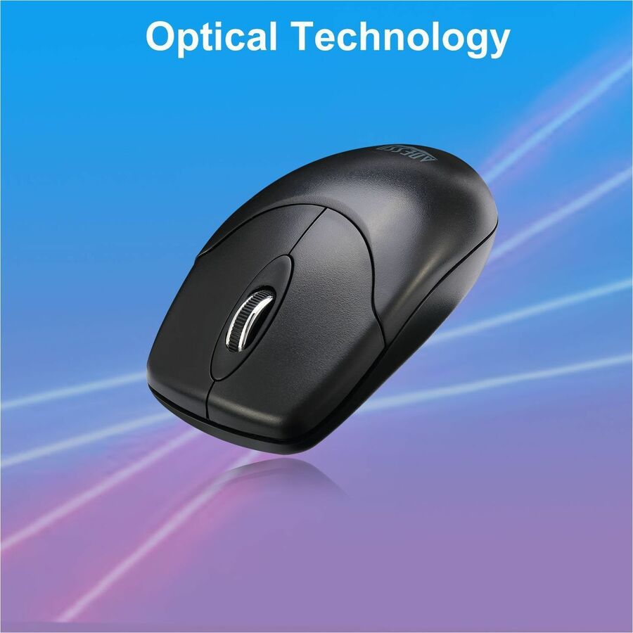 Adesso - Full-size Mouse - Optical - Cable - Black - USB Type C - 1200 dpi - Scroll Wheel