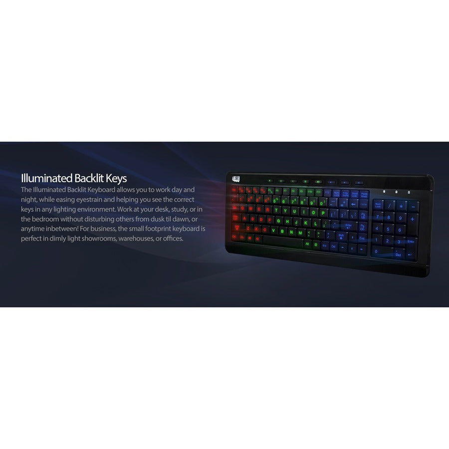 Adesso Multimedia Desktop Keyboard with 3-Port USB Hub AKB-132HB