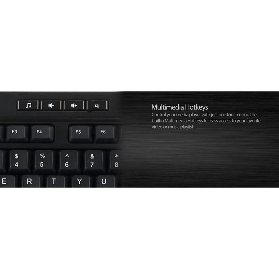 Adesso Multimedia Desktop Keyboard with 3-Port USB Hub AKB-132HB
