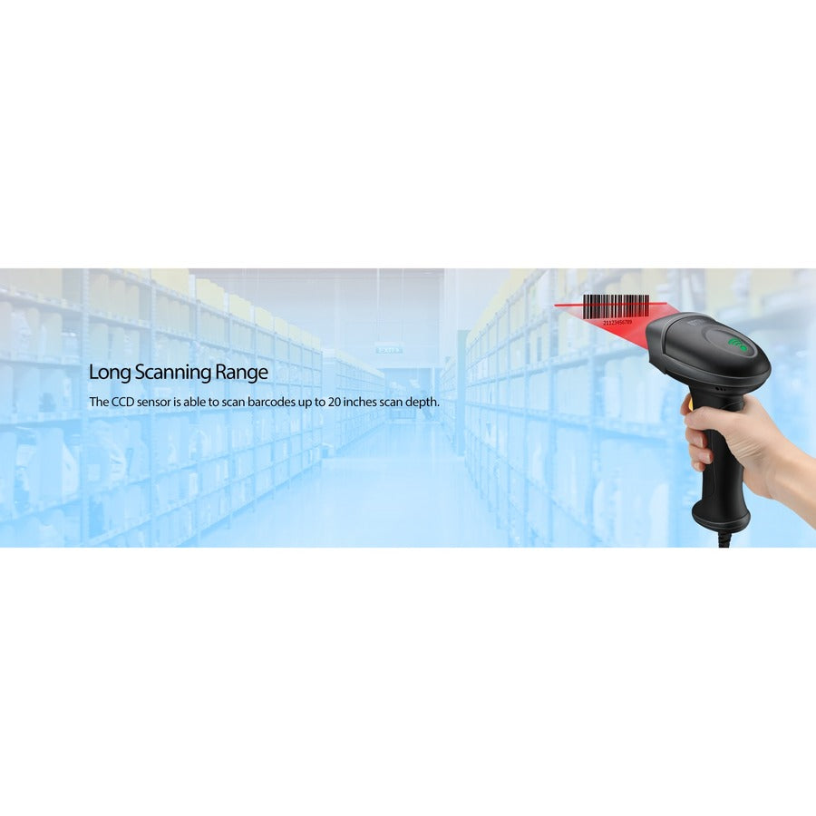 Adesso NUSCAN 2500TB Bluetooth Spill Resistant Antimicrobial 2D Barcode Scanner