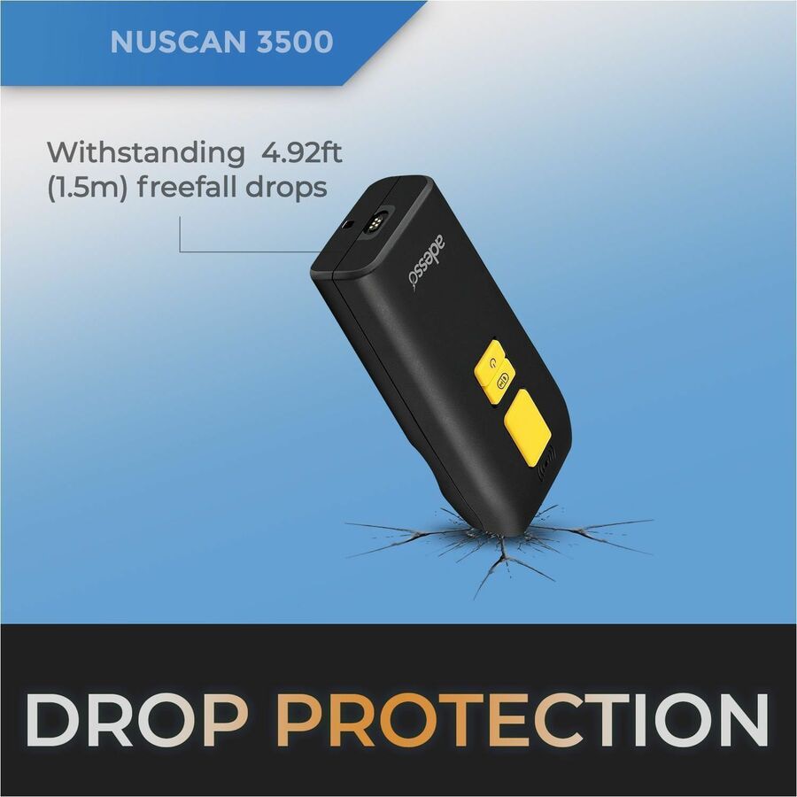 Adesso NUSCAN3500 Wireless 2D Barcode Scanner Antimicrobial Waterproof