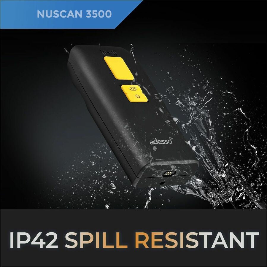 Adesso NUSCAN3500 Wireless 2D Barcode Scanner Antimicrobial Waterproof