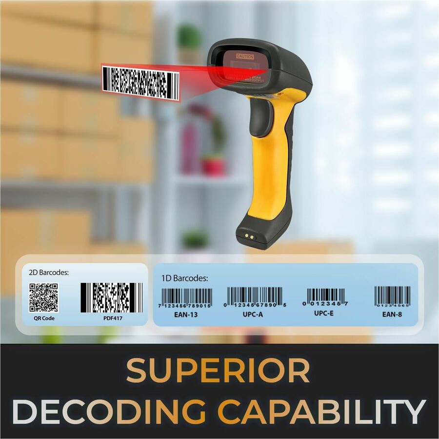 Adesso NUSCAN5200 Rugged 2D Barcode Scanner for Fast, Hygienic Use