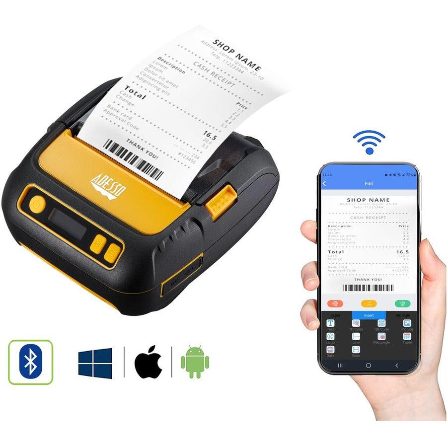 Adesso NuPrint NuPrint 320B Retail, Delivery, Restaurant, Pharmacy, Parking Ticket, Transportation & Logistic Direct Thermal Printer - Monochrome - Receipt Print - Bluetooth - Black