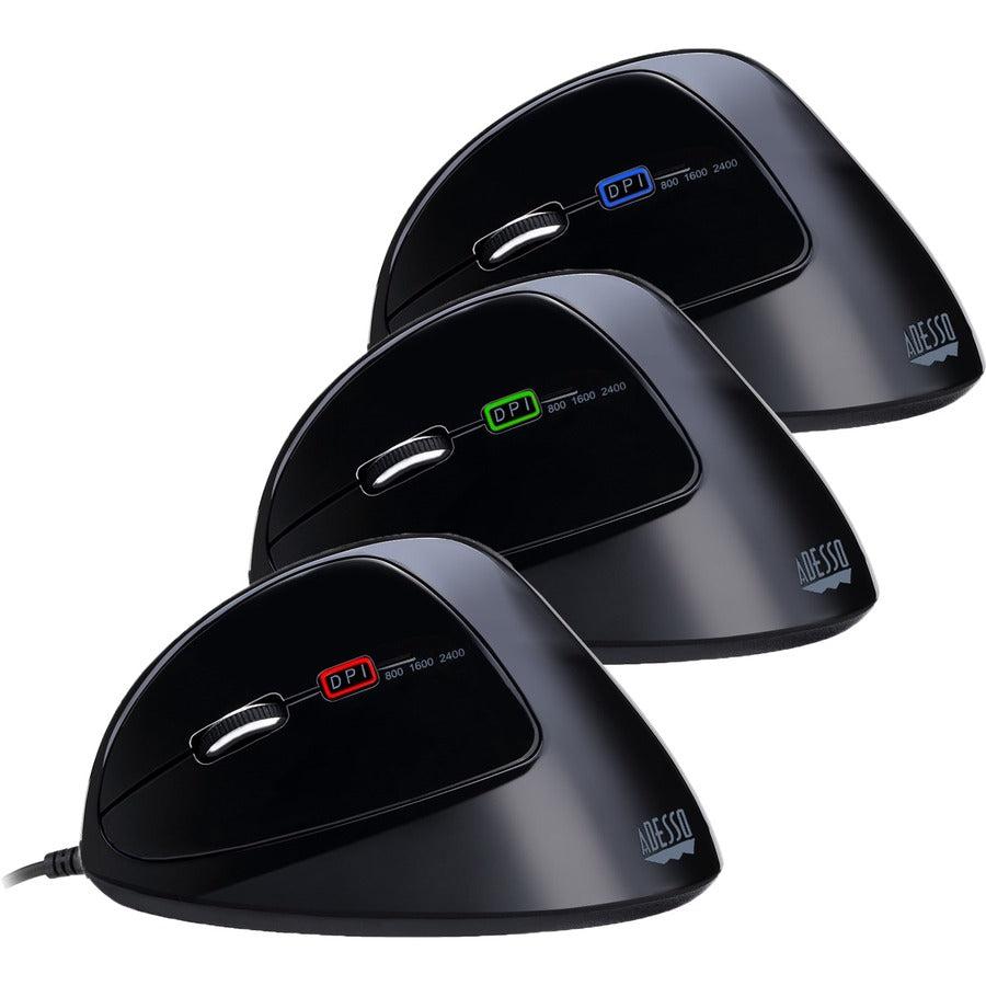 Adesso Programmable Vertical Ergonomic Left-Handed Mouse IMOUSE E7
