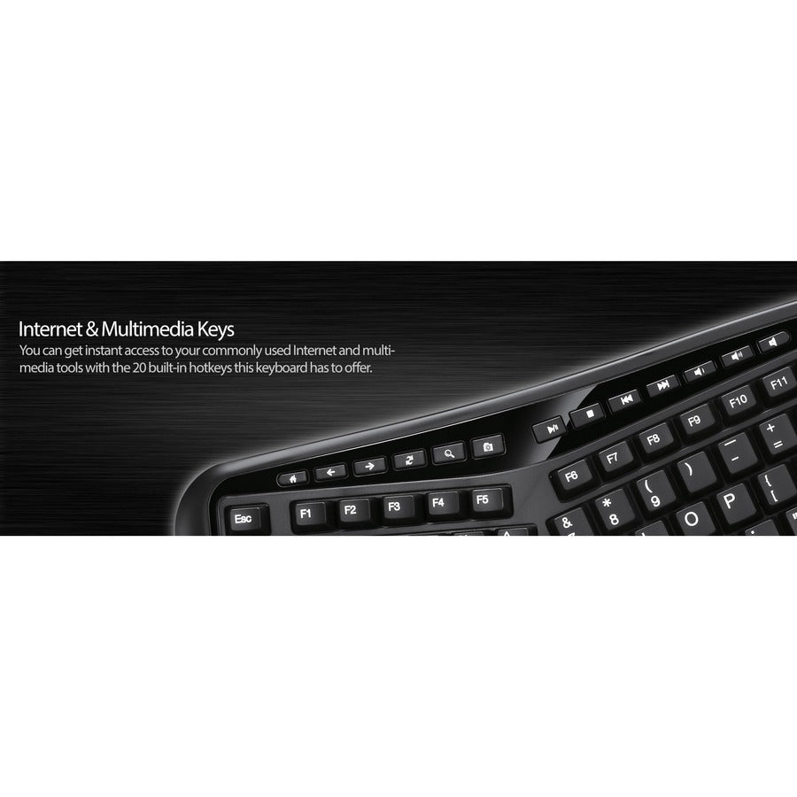 Adesso Tru-Form Ergonomic Touchpad Keyboard AKB-450UB
