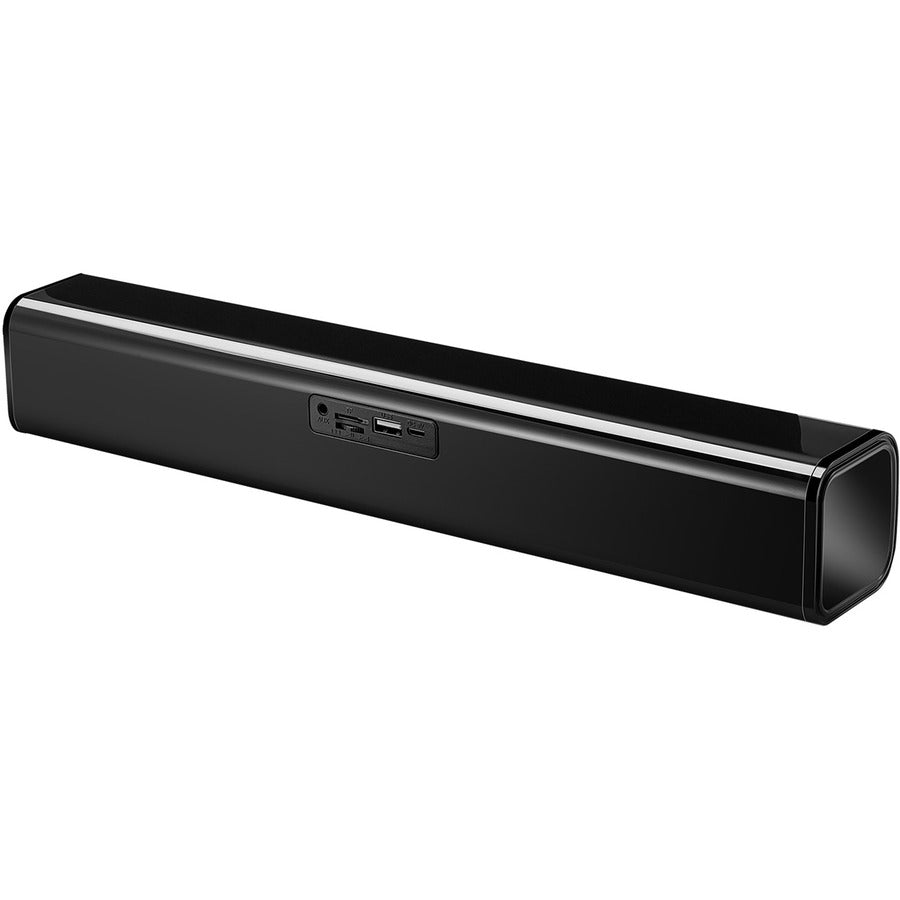 Adesso Xtream S6 Portable Bluetooth & Aux Sound Bar Speaker - 10W x 2 -Black - 3.5mm - Rechargeable Battery - Volume Control Knob - Wired/Wireless