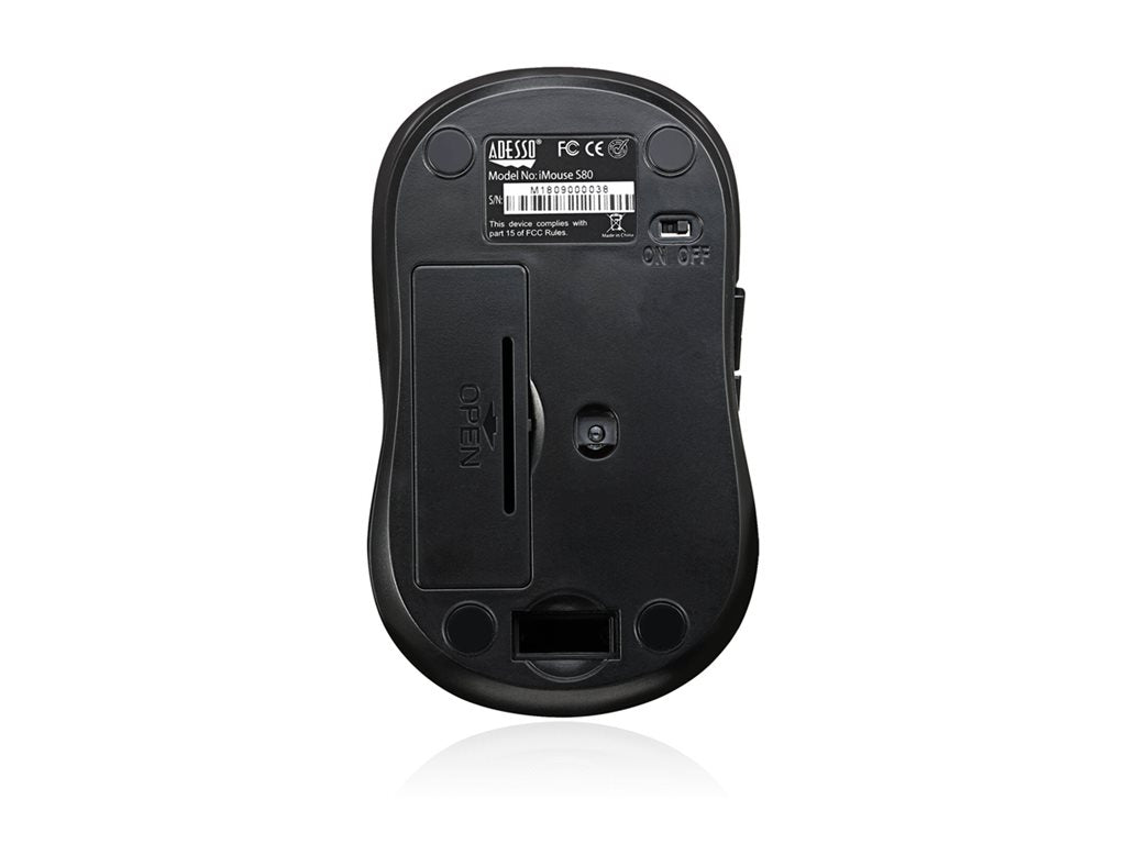 Adesso iMouse S80 - Mouse - right and left-handed - optical - 6 buttons - wireless - 2.4 GHz - USB wireless receiver - red IMOUSES80R