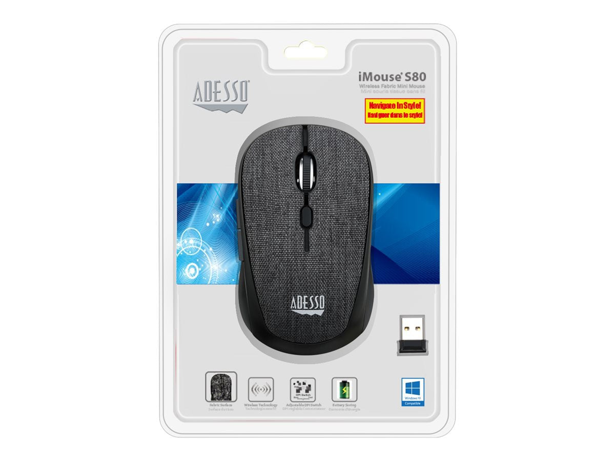 Adesso iMouse S80B Wireless Mini Optical Mouse