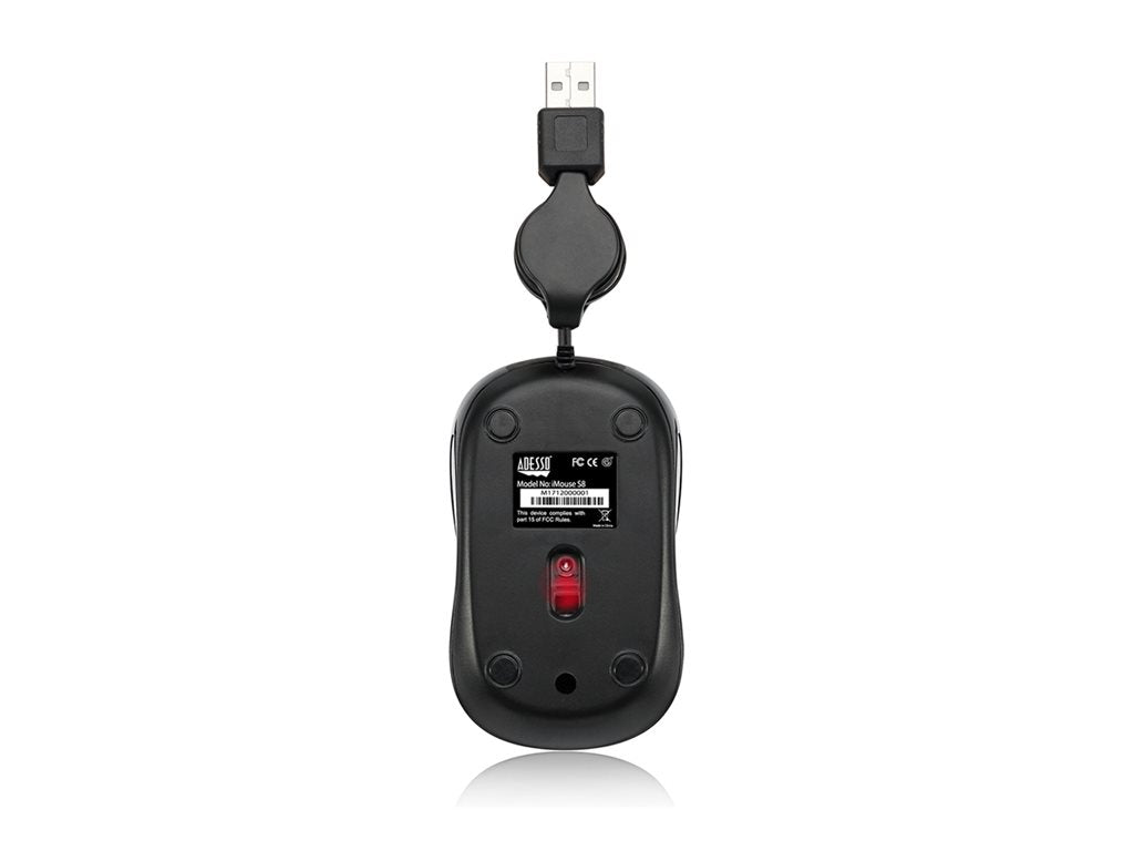Adesso iMouse S8L - Mouse - right and left-handed - optical - 3 buttons - wired - USB IMOUSES8L