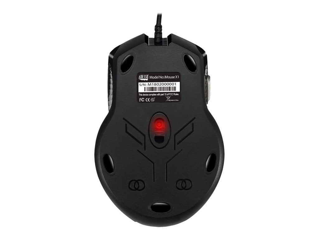 Adesso iMouse X1 - Mouse - ergonomic - right and left-handed - optical - 6 buttons - wired - USB IMOUSEX1