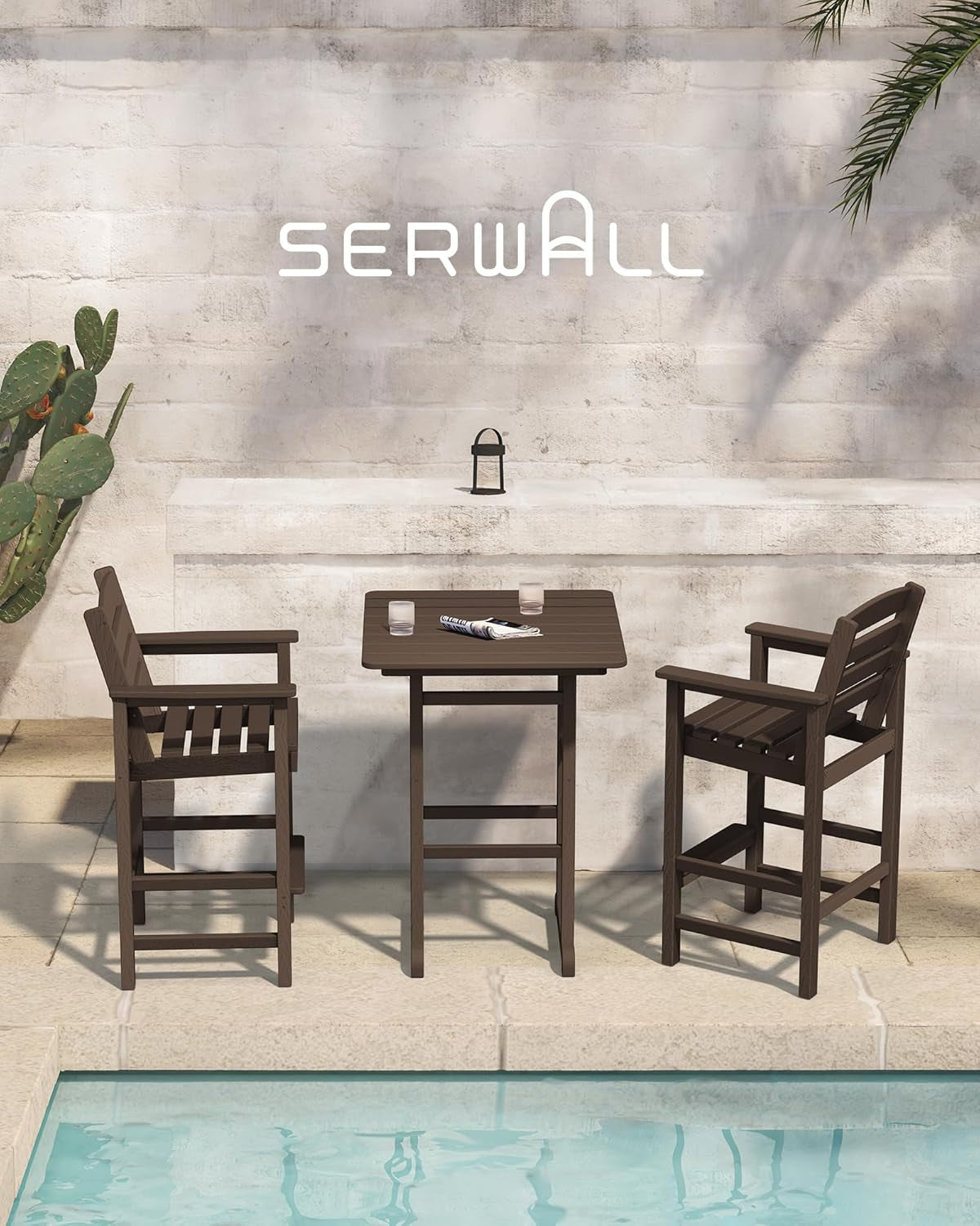 Adirondack Outdoor Patio Bar Set with Tall Chairs