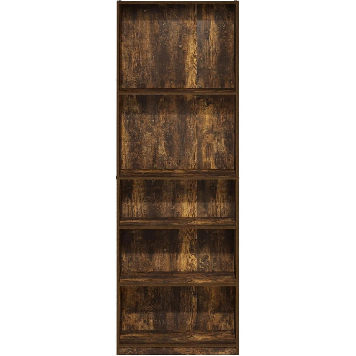 Adjustable 5 Tier Amber Pine Bookcase Living Room Storage