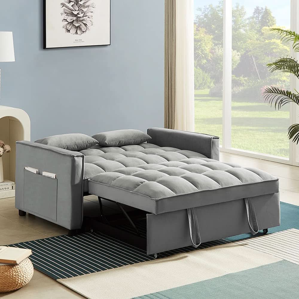 Adjustable Backrest Sleeper Sofa Bed With Pull Out