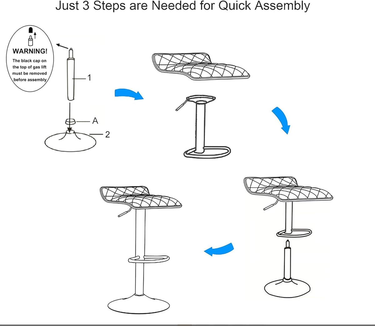 Adjustable Bar Stools Set Of 2 360 Swivel 37 To 45 In