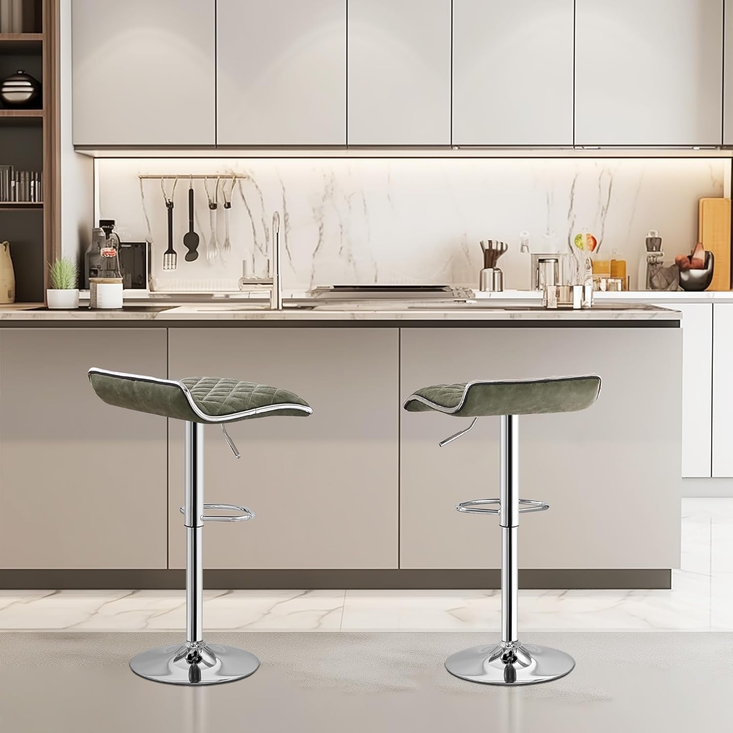 Adjustable Bar Stools Set Of 2 37 To 45 Inch Bar Height