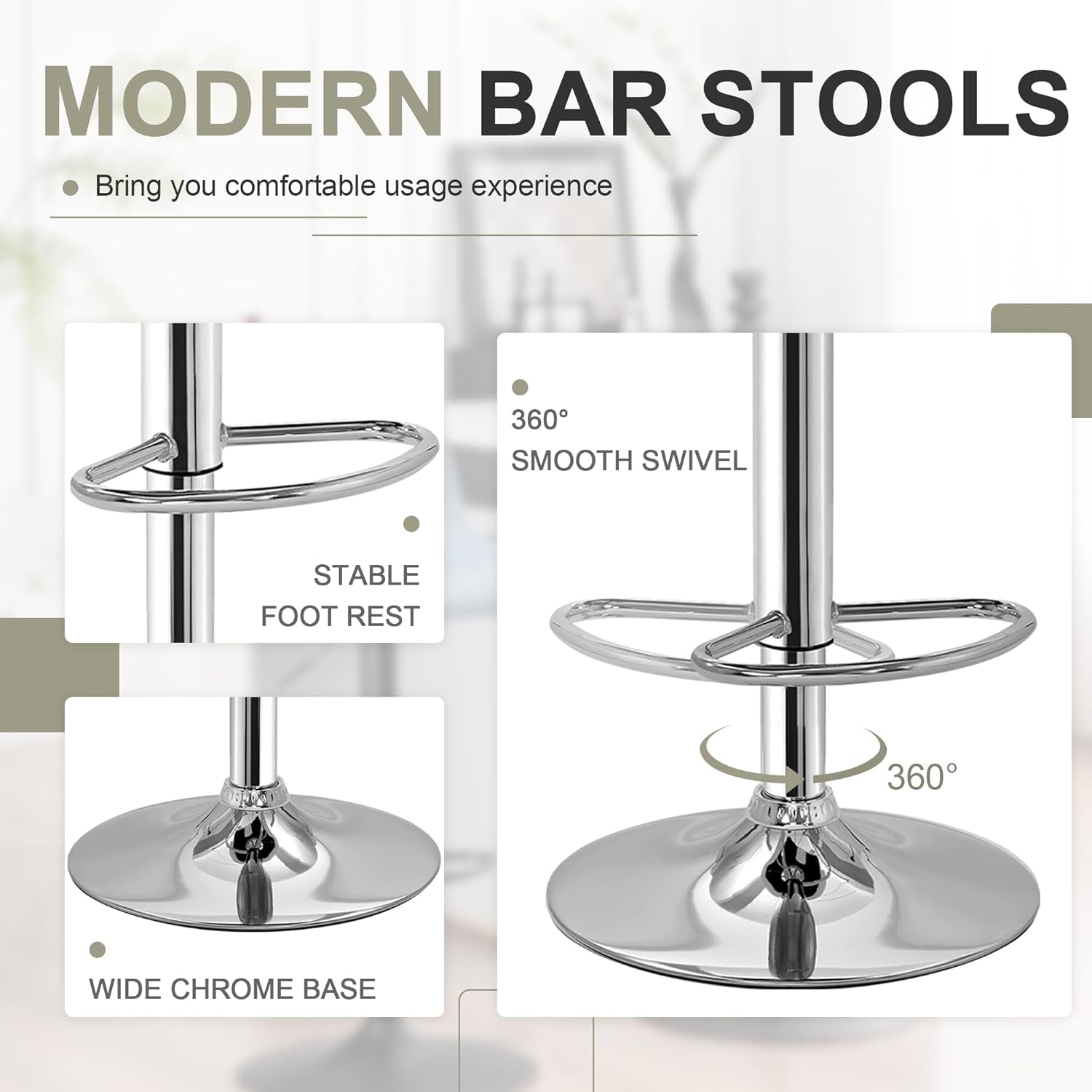 Adjustable Bar Stools Set Of 2 37 To 45 Inch Bar Height