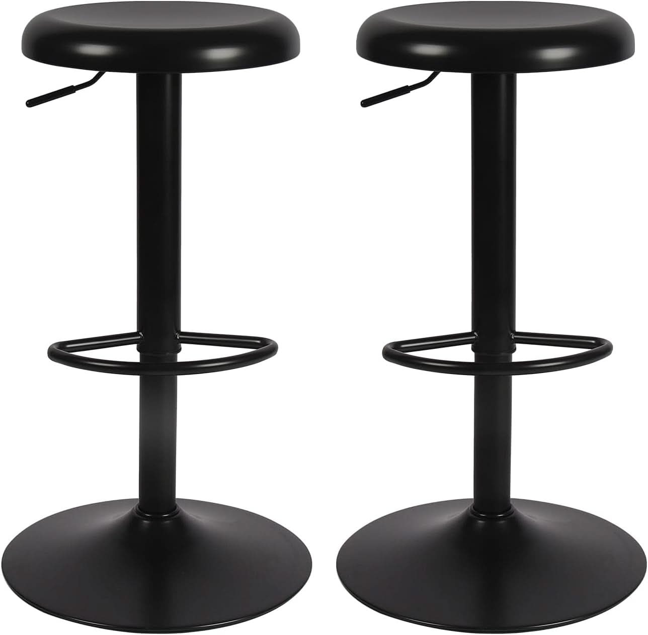 Adjustable Black Counter Height Swivel Bar Stools Set Of 2