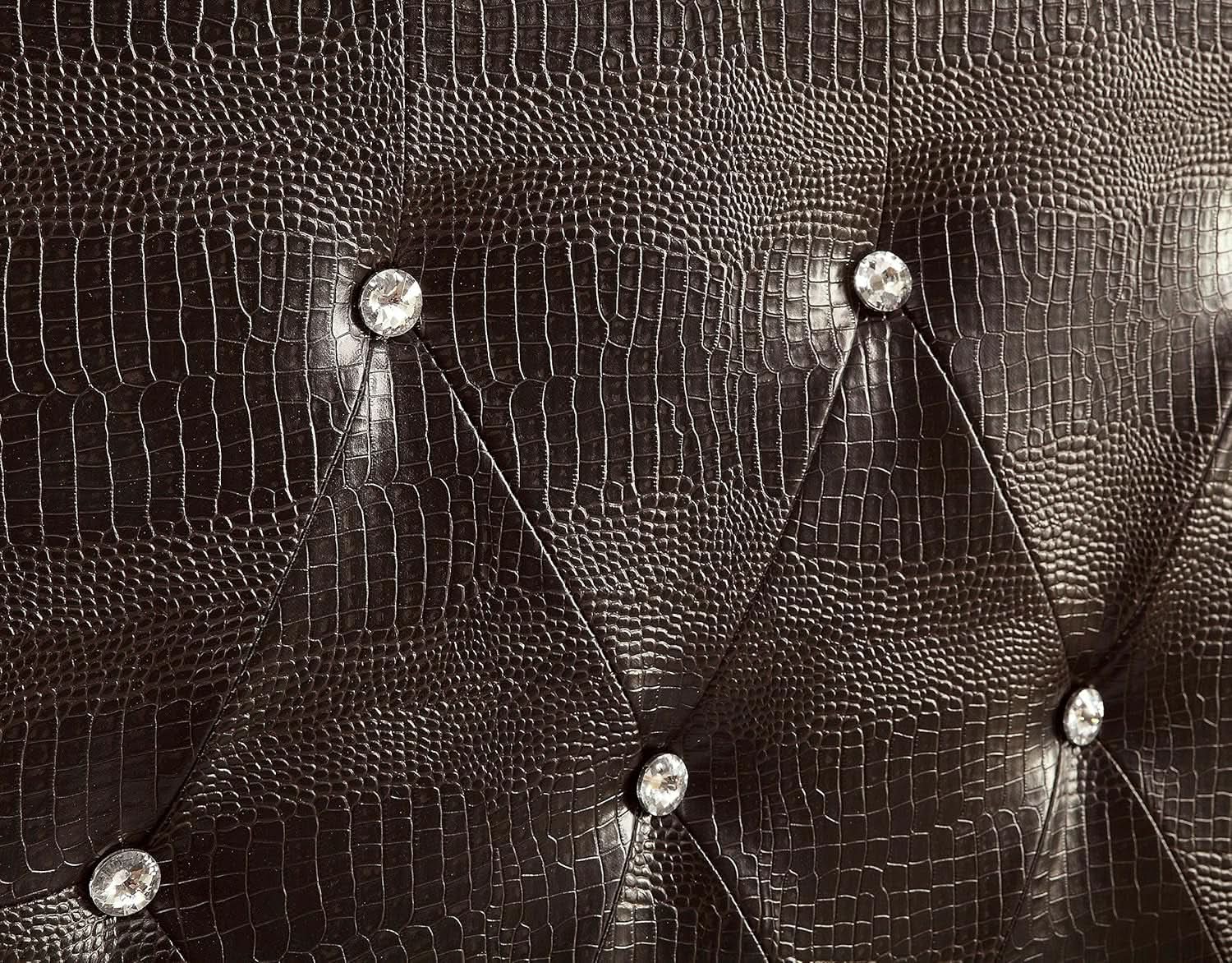 Adjustable Faux Crocodile Skin Headboard For Full Queen