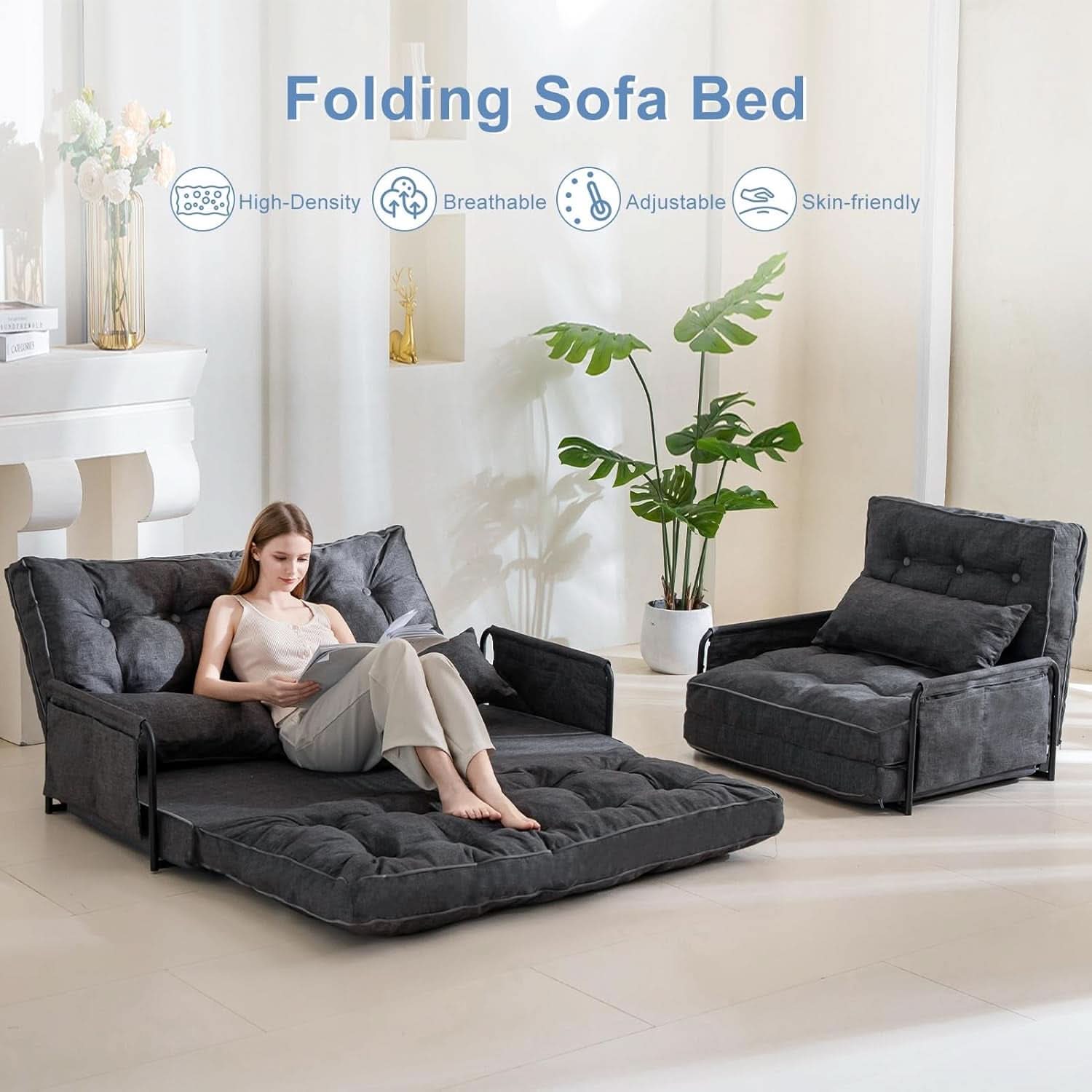 Adjustable Folding Floor Sofa Bed with Five Positions