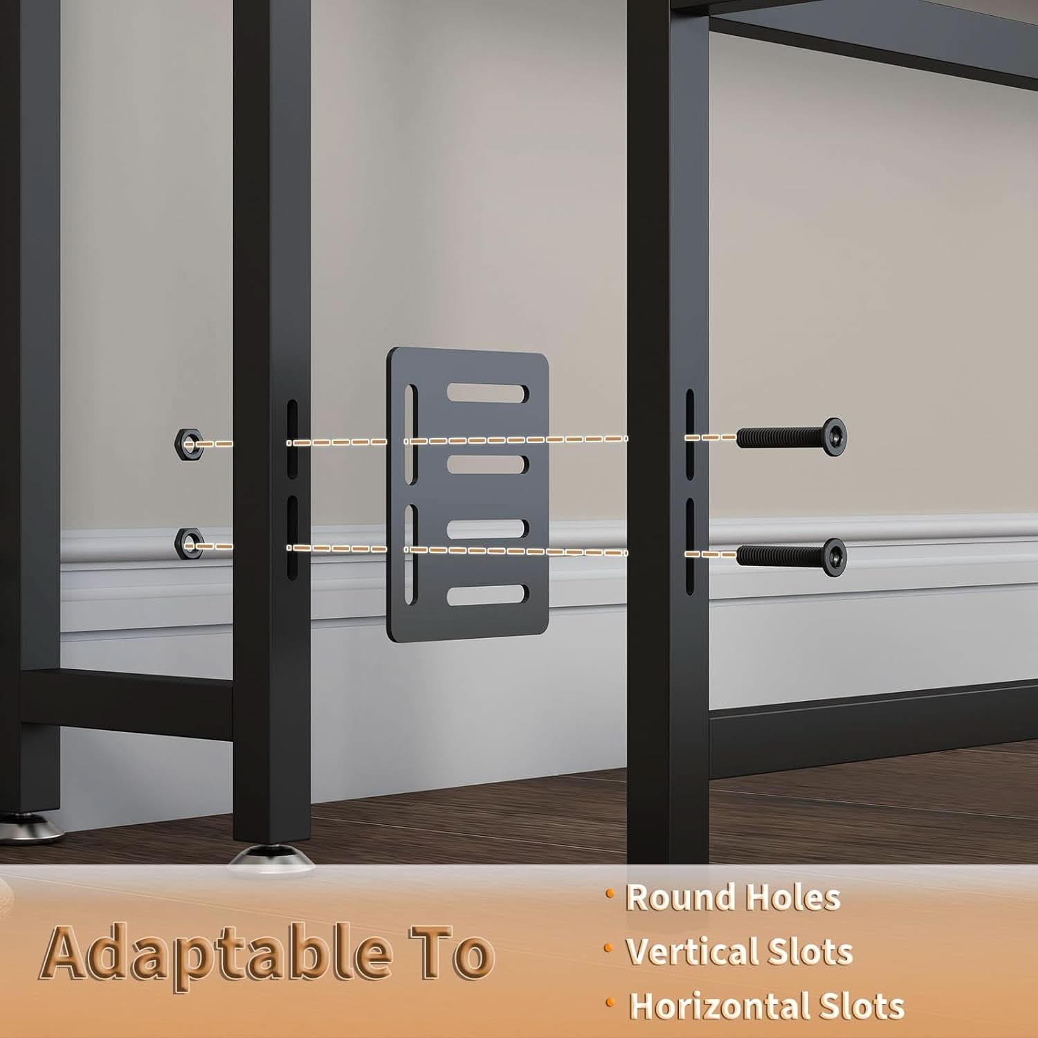 Adjustable Full Size Headboard with USB Ports and Storage