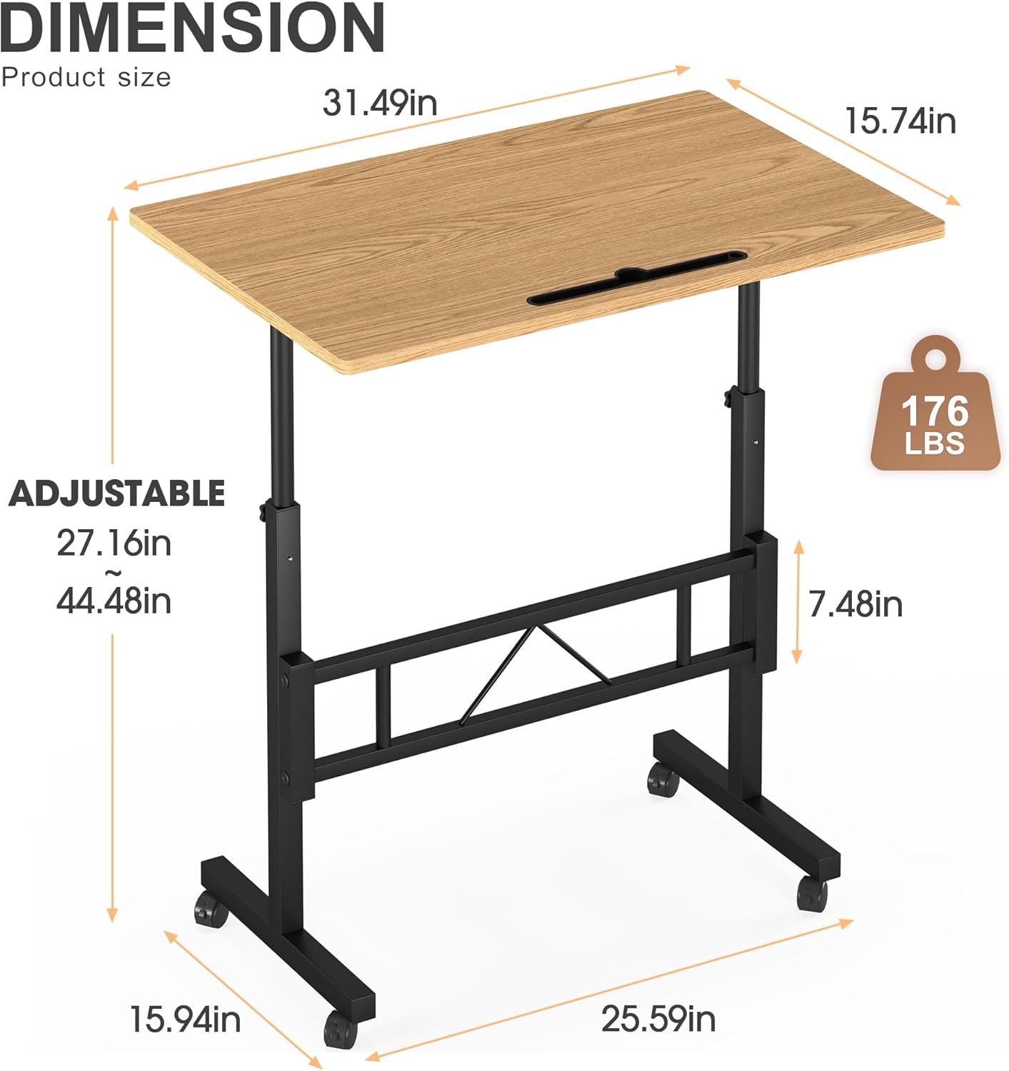 Adjustable Height Portable Standing Desk for Home Office