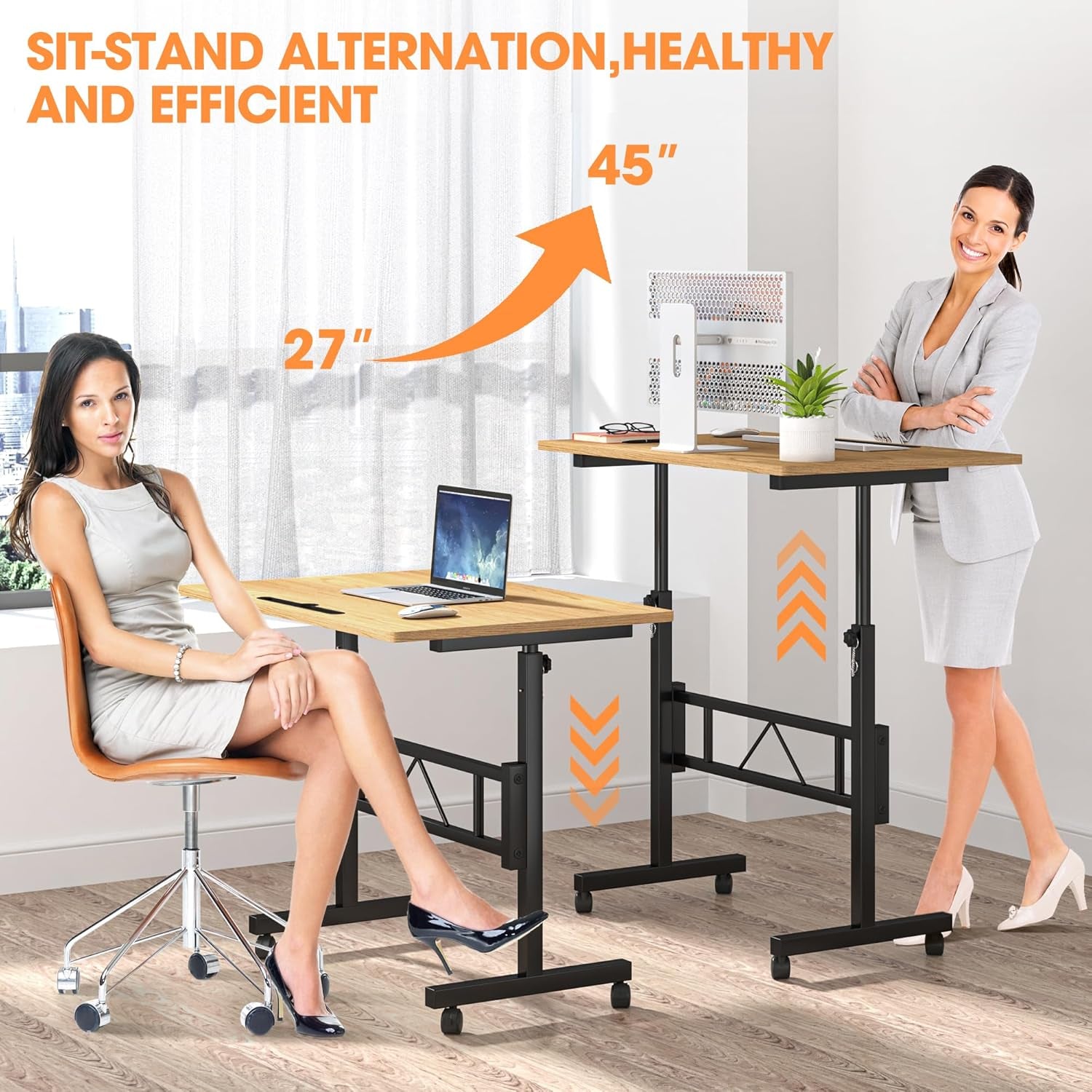 Adjustable Height Portable Standing Desk for Home Office